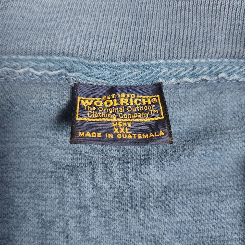 Woolrich Sweatshirt Mens XXL Blue Quarter Zip Fleece Mock Neck Outdoor Hiking - Picture 4 of 8